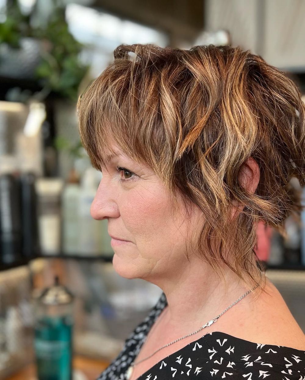 3. Soft layered shag with textured waves