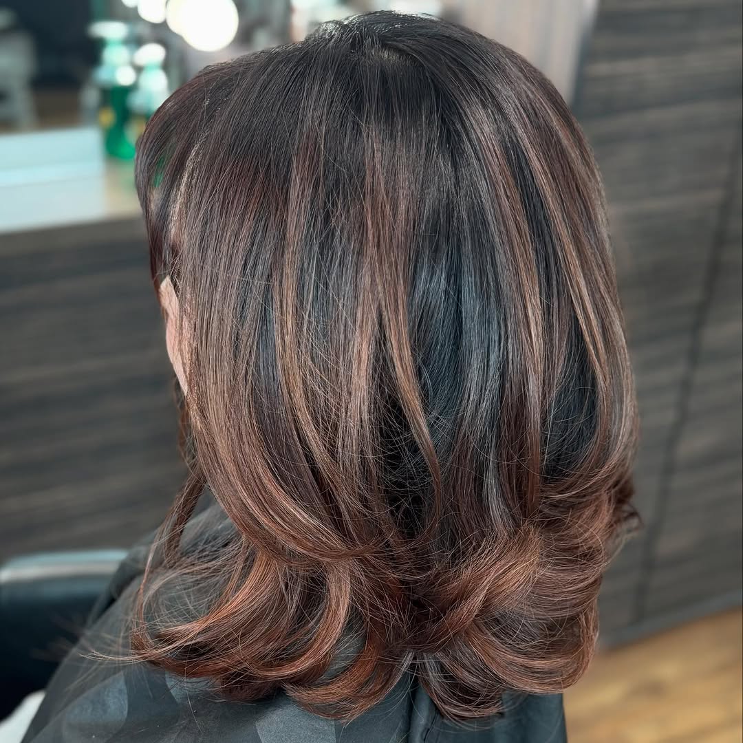 9. Flipped-Out Layers with Caramel Balayage