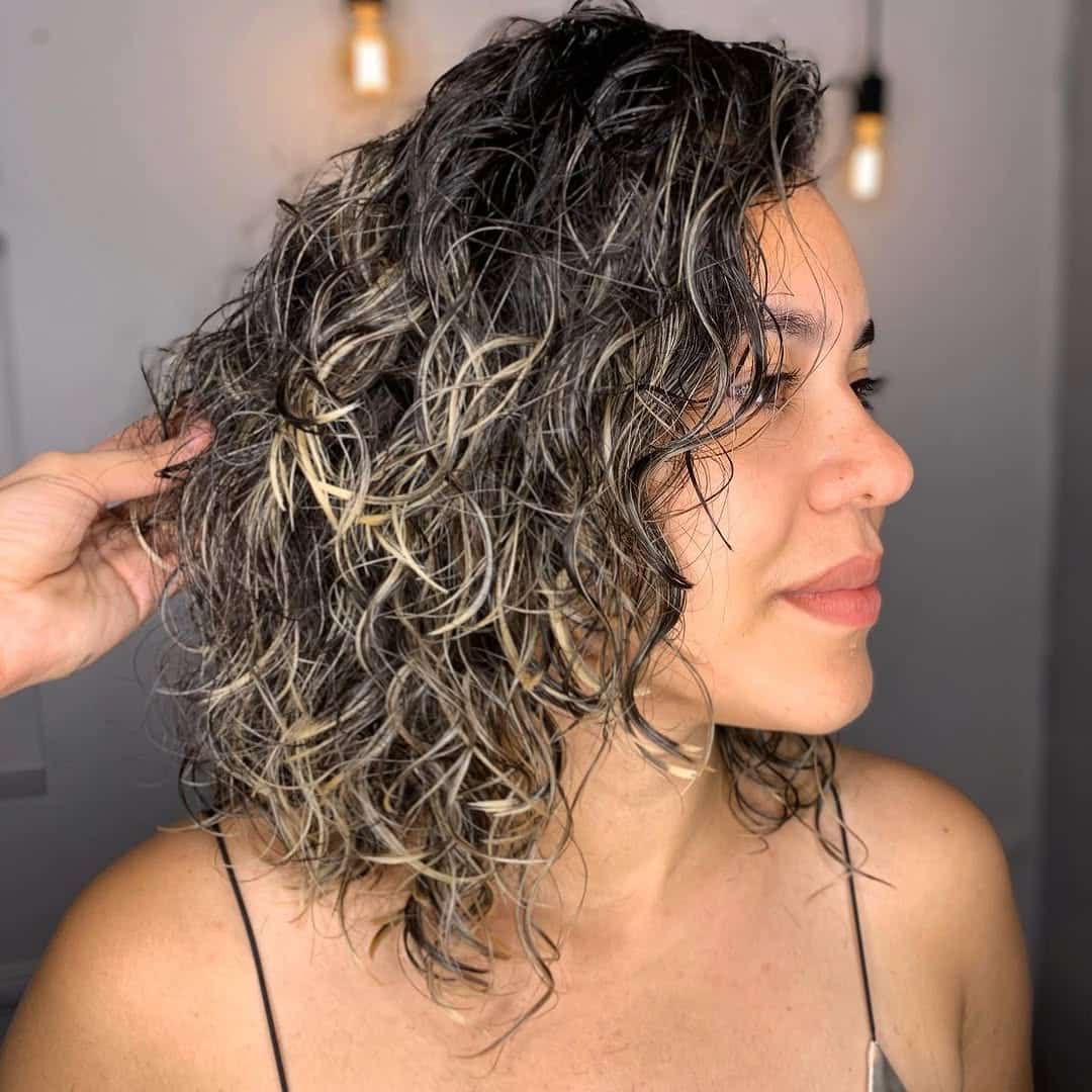 5. Salt & Pepper Curly Bob