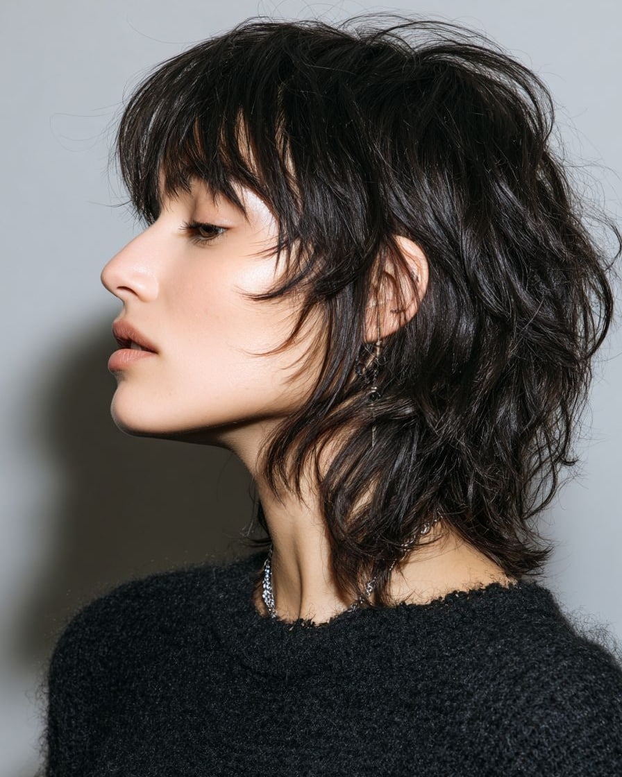 2. Shaggy Textured Medium Bob