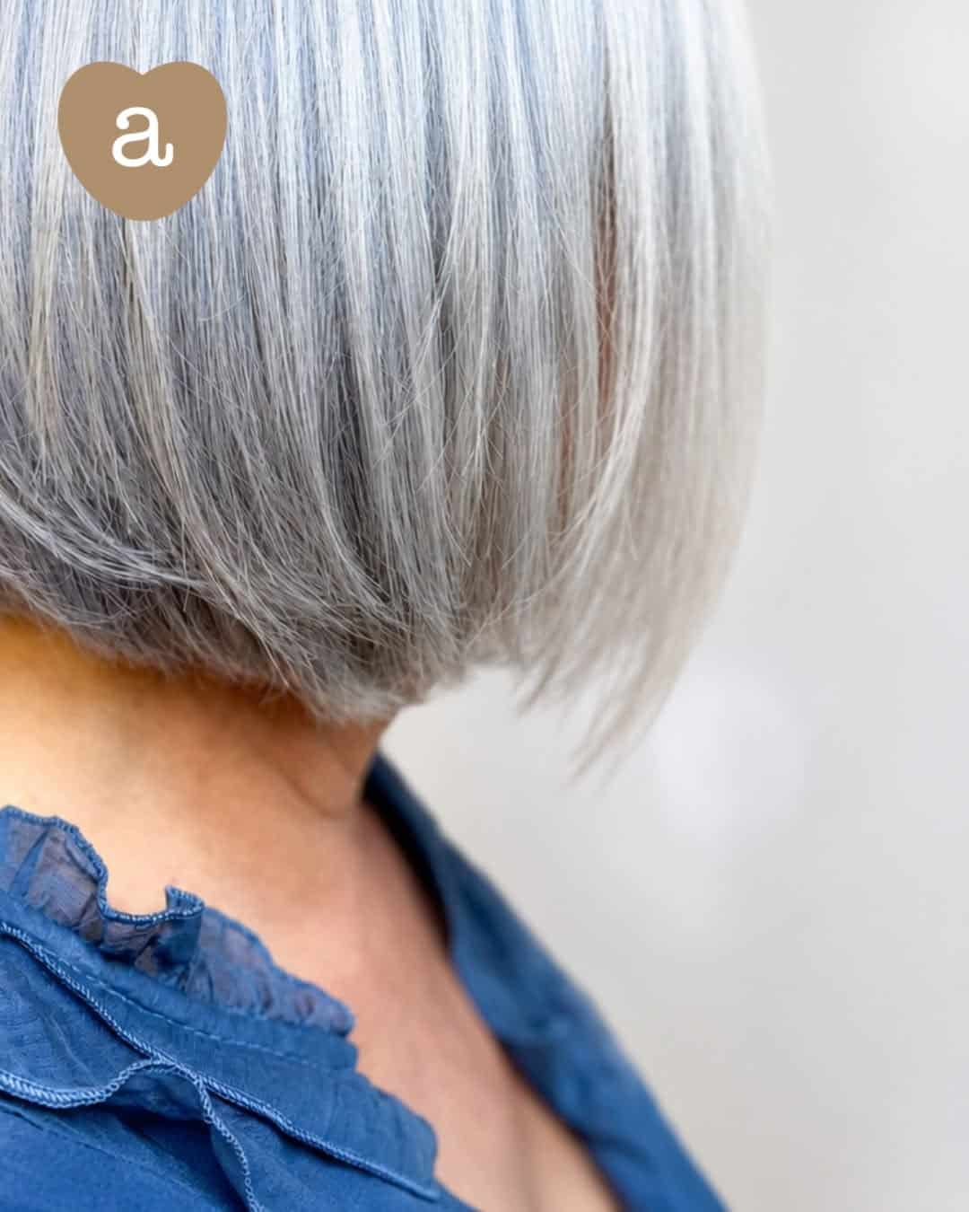 5. Sleek Silver Angled Bob