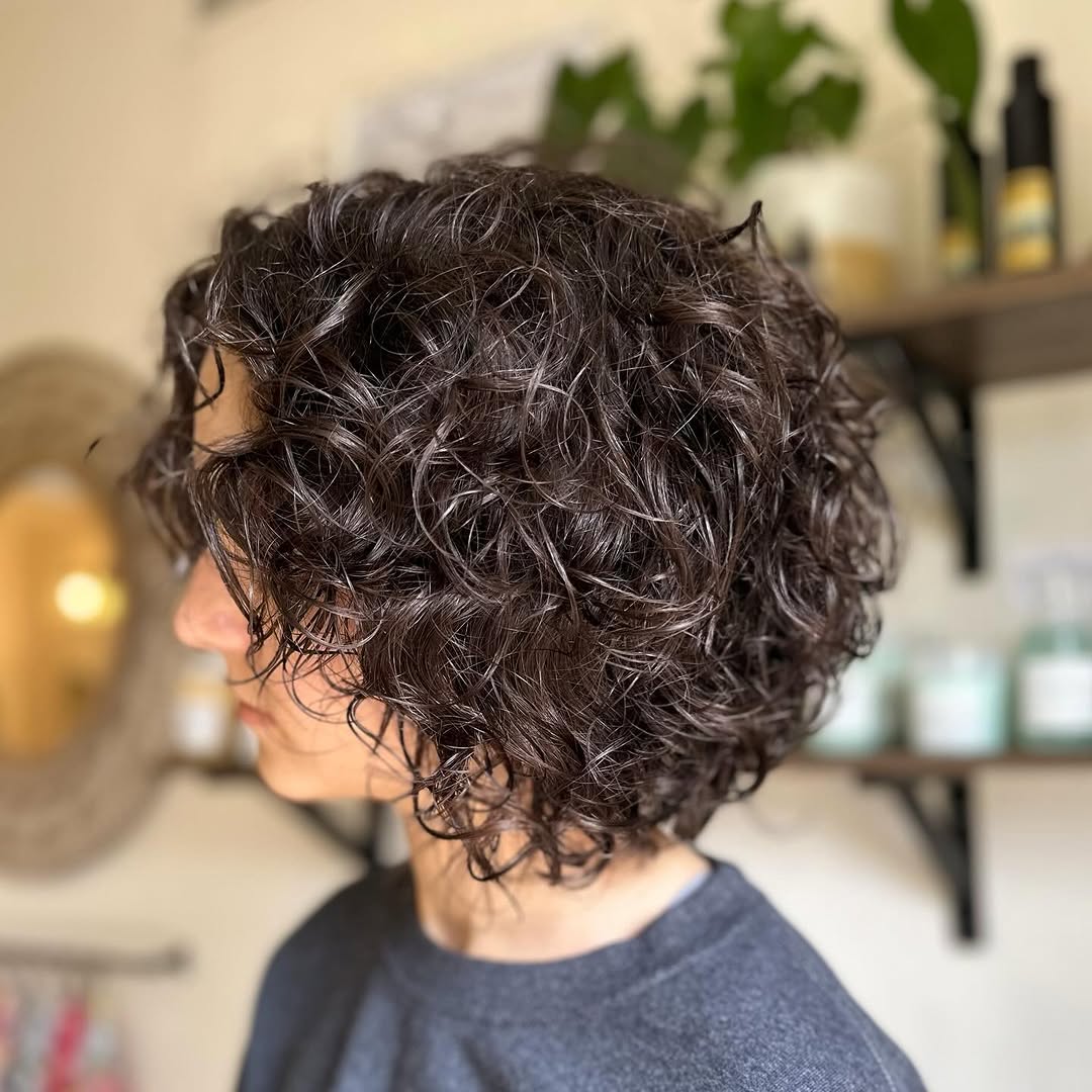 4. Voluminous Tousled Curly Bob