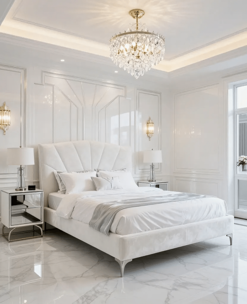 Art Deco White Elegance Bedroom