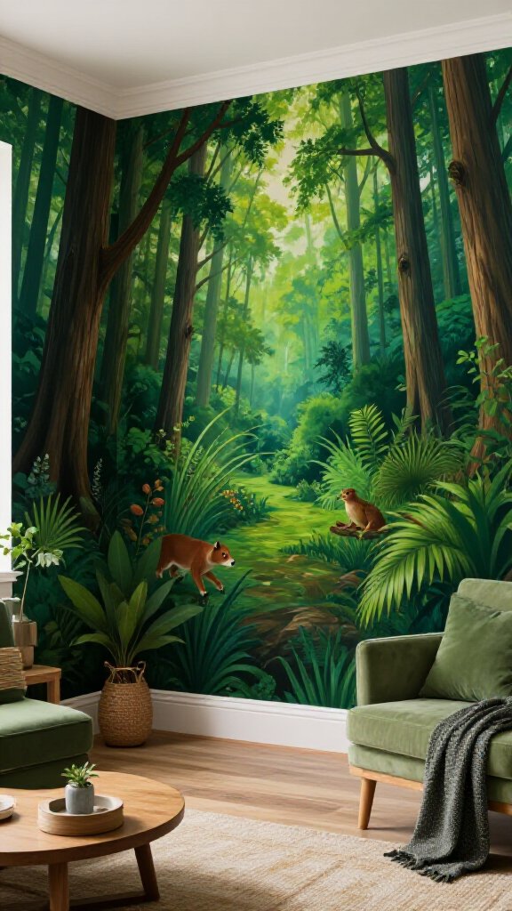 Artistic Murals with Nature Themes