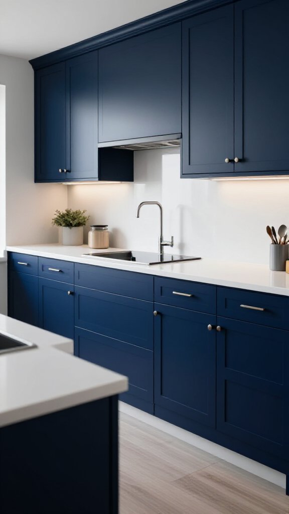 Bold Contrast with White Countertops