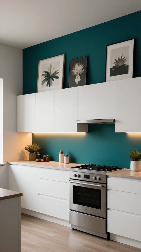 Bold Teal Feature Wall