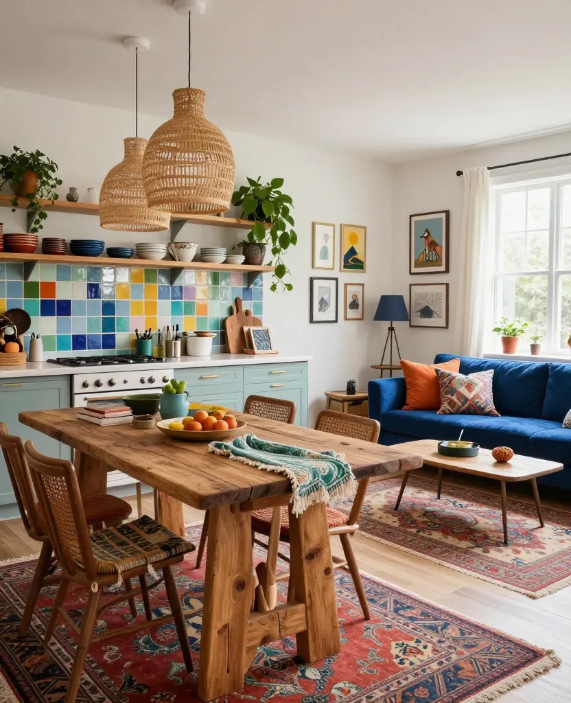 Bright Bohemian Kitchen-Living Space