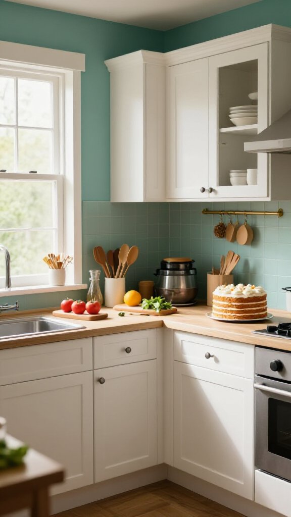 Charming Teal and White Bakery Corner