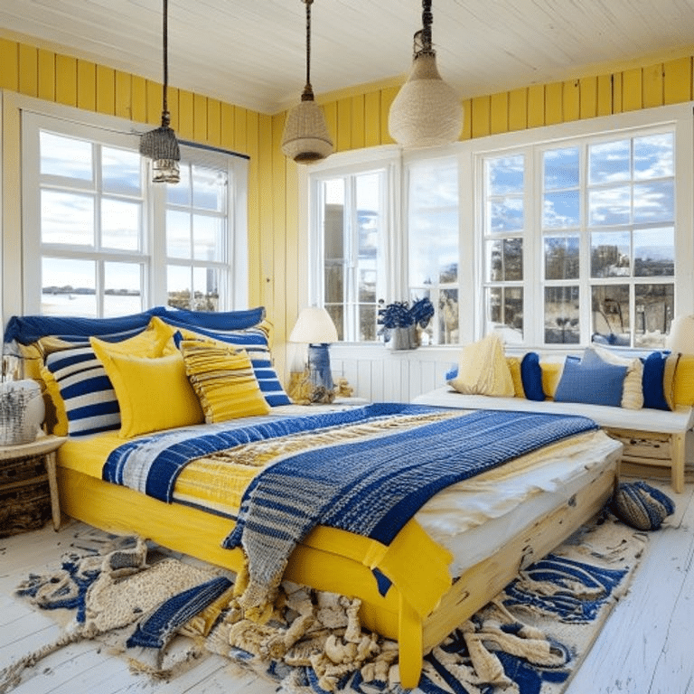Coastal Yellow Nautical Bedroom