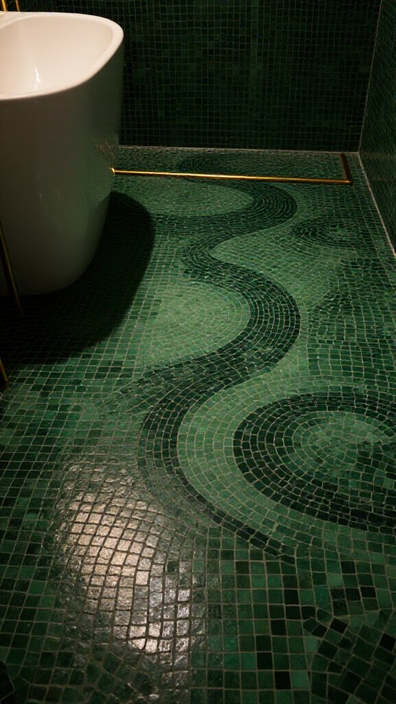 Dark Green Mosaic Tiles