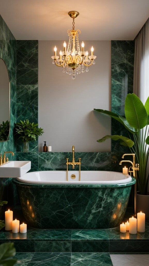 Emerald Green Marble Accents