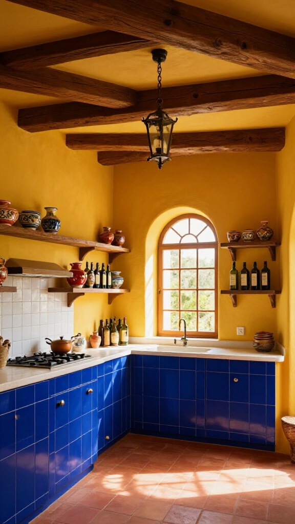 Mediterranean Blue and Yellow Kitchen