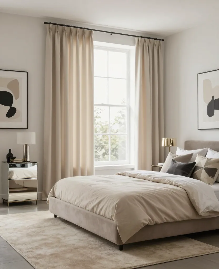 Modern Chic Beige Bedroom