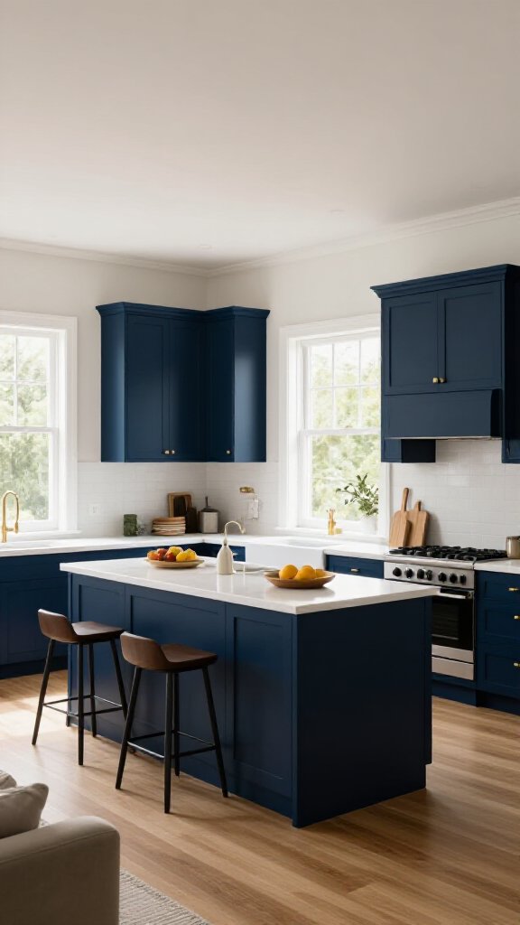 Open Plan with Navy Highlights