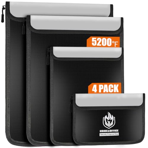 Andyer 4 Pack Fireproof Document Bags