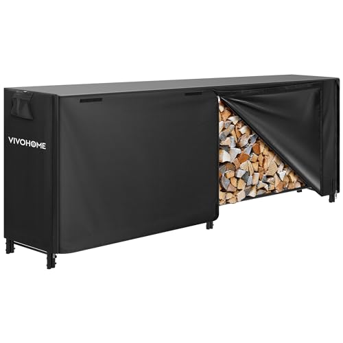 VIVOHOME 8ft Firewood Storage Log Rack