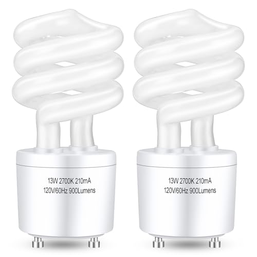 Winkcao CFL Light Bulbs GU24 Base, T3 Spiral 13Watt Soft White 2700K Compact Fluorescent Light Bulbs
