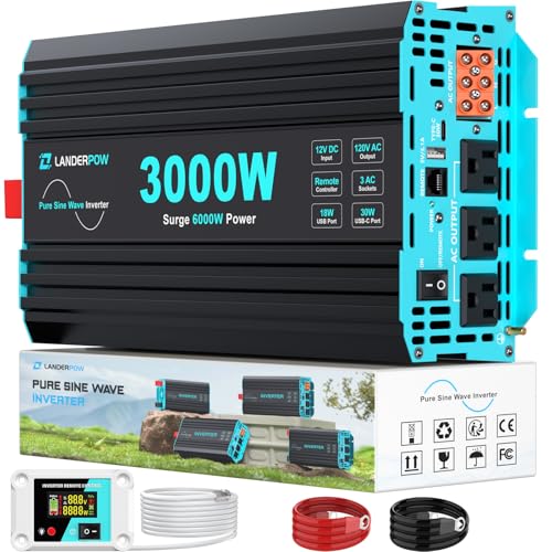 LANDERPOW 3000 Watt Pure Sine Wave Inverter