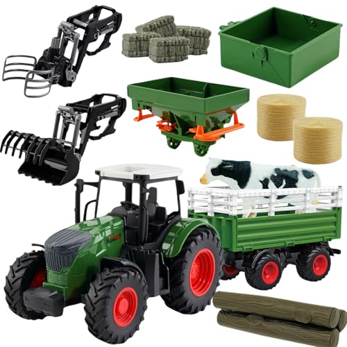 Peagprav Farm Toys Tractor with Trailer
