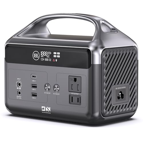 DaranEner Portable Power Station, 192Wh LiFePO4 Battery Backup Solar Generator with w/2 300W (Peak 600W) AC Outlets, USB-C PD 60W Fast Charge, Power Bank for Camping, Outdoor, Home,Emergency