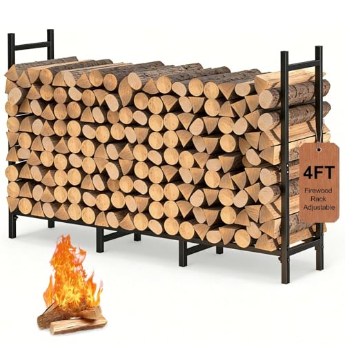4FT Firewood Rack Indoor Outdoor