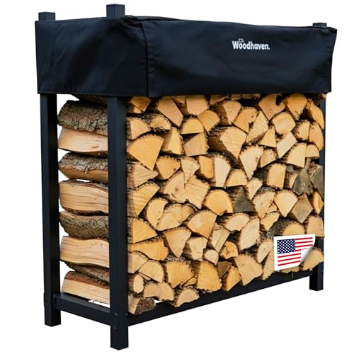 Woodhaven Black 4 Foot Firewood Rack