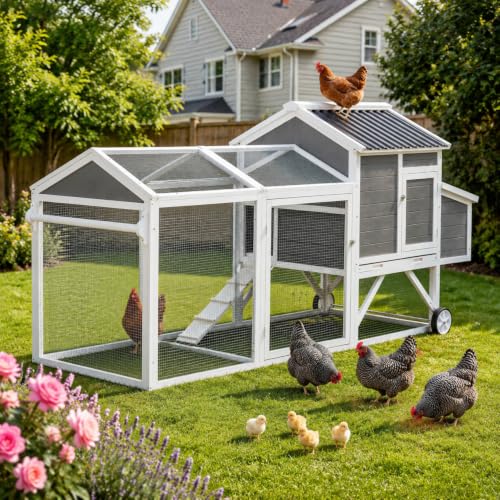 AECOJOY 95'' Chicken Coop with Wheels