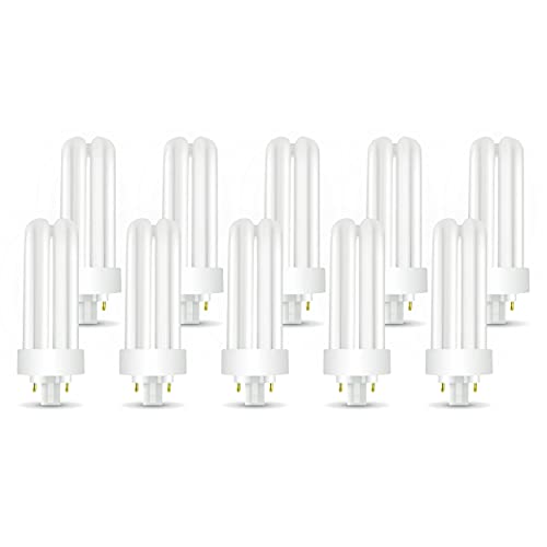Circle (10 Pack PLT-26W 841 CFL Bulb, 4-Pin GX24q-3, 26W Triple Tube Compact Fluorescent, 4100K Cool White, Replaces Sylvania CF26DT/E/IN/841, Philips PL-T 26W/41/4P/ALTO