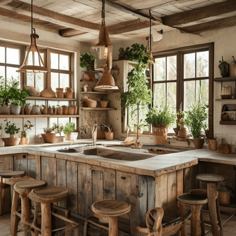Rustic Earthy Boho Kitchen