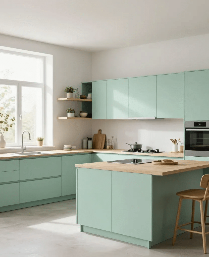 Scandinavian Mint Green Kitchen