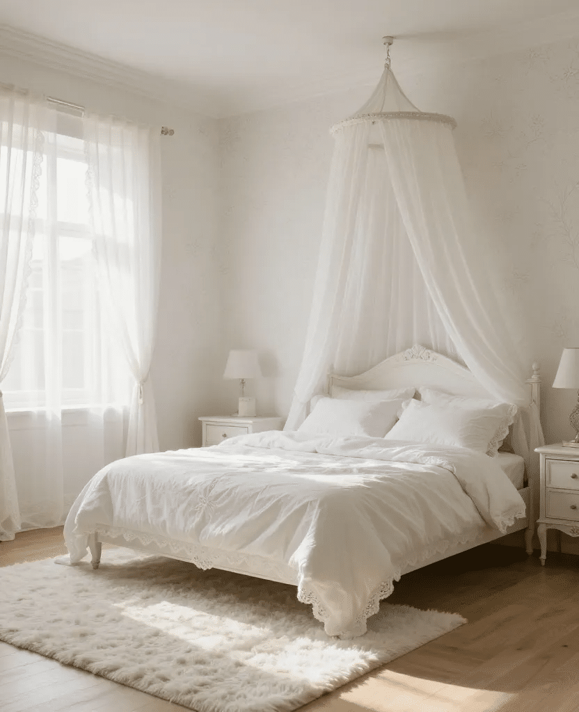 Soft White Romantic Bedroom