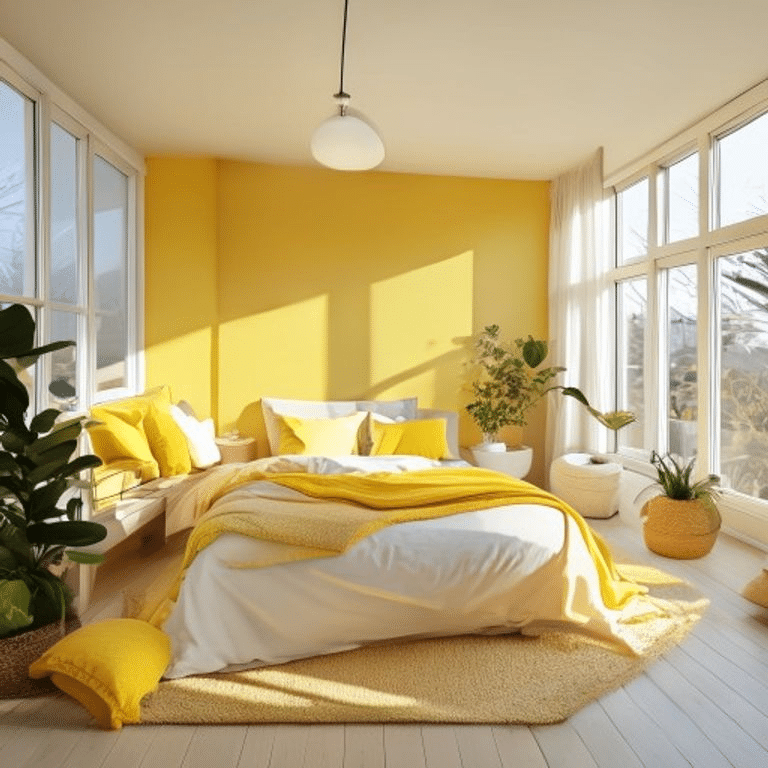 Sunny Scandinavian Yellow Bedroom