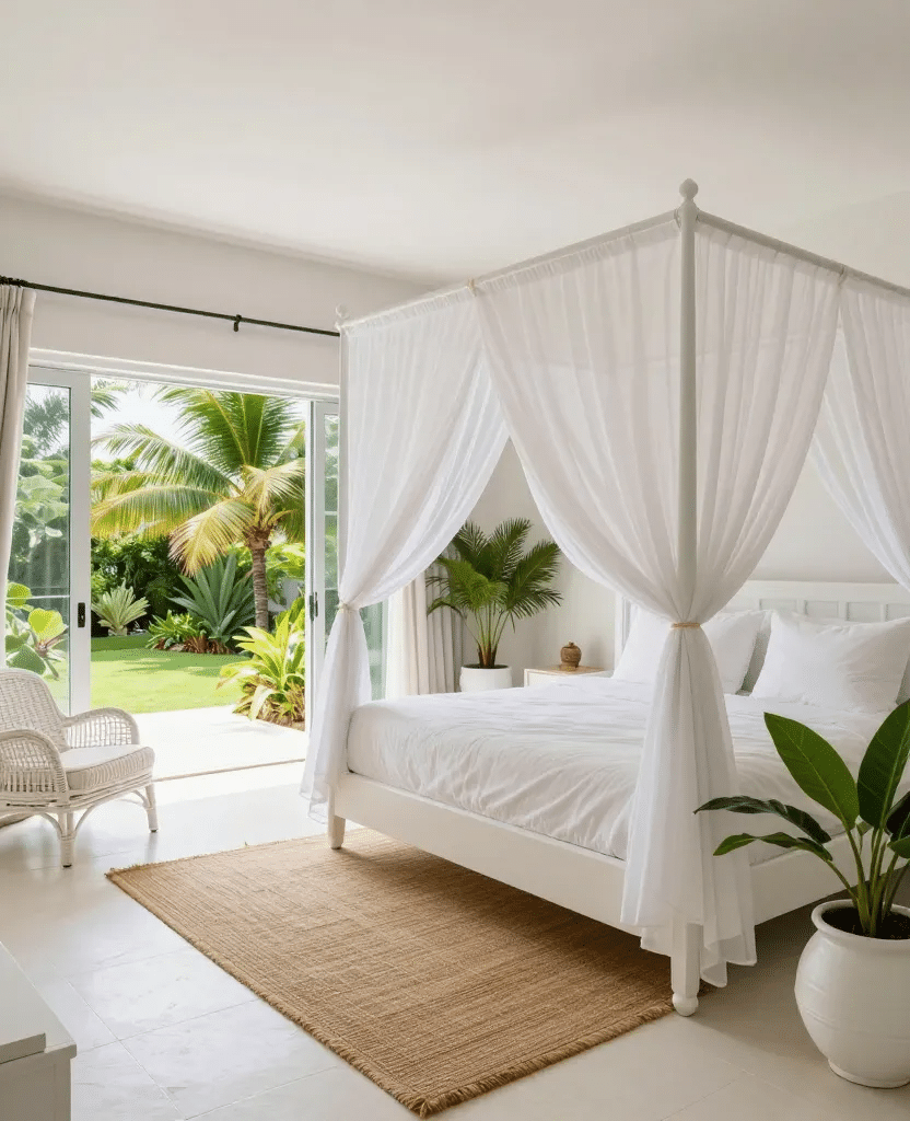 Tropical White Resort Bedroom