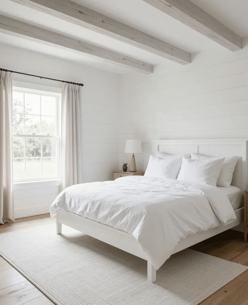 White Modern Farmhouse Bedroom